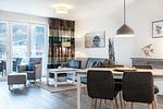 Wohn-/Essbereich mit Sitzgelegenheit - Apartmentanlage Meerblickvilla 1-06 - Top-Hundeurlaub