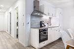 Küchenzeile mit Geschirrspüler und Backofen - Apartmentanlage Meerblickvilla 1-15 - Top-Hundeurlaub