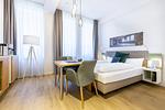Wohn-/Schlafbereich mit Sitzgelegenheit - Ferienapartments am Krusespeicher 2-23 - Top-Hundeurlaub