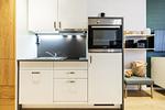 Küchenzeile mit Backofen - Ferienapartments am Krusespeicher 2-23 - Top-Hundeurlaub