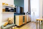 Wohn-/Schlafbereich mit Sitzgelegenheit - Ferienapartments am Krusespeicher 2-23 - Top-Hundeurlaub
