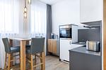 Wohn-/Essbereich mit Sitzgelegenheit - Ferienapartments am Krusespeicher 1-09 - Top-Hundeurlaub