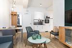 Wohn-/Essbereich mit Sitzgelegenheit - Ferienapartments am Krusespeicher 2-15 - Top-Hundeurlaub