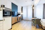Wohn-/Schlafbereich mit Sitzgelegenheit - Ferienapartments am Krusespeicher 2-24 - Top-Hundeurlaub