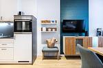 Küchenzeile mit Backofen - Ferienapartments am Krusespeicher 2-21 - Top-Hundeurlaub