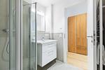 Badezimmer mit Waschtisch - Ferienapartments am Krusespeicher 3-26 - Top-Hundeurlaub