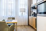 Wohn-/Schlafbereich mit Sitzgelegenheit - Ferienapartments am Krusespeicher 3-29 - Top-Hundeurlaub