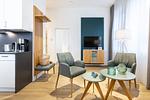Wohn-/Essbereich mit Sitzgelegenheit - Ferienapartments am Krusespeicher 3-30 - Top-Hundeurlaub