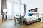 Wohn-/Schlafbereich mit Sitzgelegenheit - Ferienapartments am Krusespeicher 3-34 - Top-Hundeurlaub
