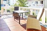 Balkon mit Gartenmöbeln - Dünenschloss 3-05 - Top-Hundeurlaub