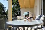Balkon mit Strandkorb und Gartenmöbeln - Strand-Park 333 - Top-Hundeurlaub