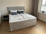 Schlafzimmer der Ferienwohnung Seehof201 auf Usedom mit Doppelbett - Seehof 201 - Top-Hundeurlaub