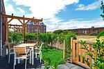 Terrasse mit Gartenmöbel - Aparthotel Anna Düne 0-03 - Top-Hundeurlaub