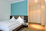 Schlafbereich mit Doppelbett - Aparthotel Anna Düne 0-11 - Top-Hundeurlaub
