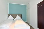 Schlafzimmer mit Doppelbett - Aparthotel Anna Düne 2-34 - Top-Hundeurlaub