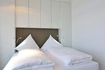 Schlafbereich mit Doppelbett - Aparthotel Anna Düne 2-33 - Top-Hundeurlaub