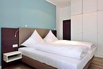 Schlafbereich mit Doppelbett - Aparthotel Anna Düne 2-36 - Top-Hundeurlaub