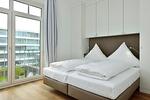 Schlafbereich mit Doppelbett - Aparthotel Anna Düne 2-38 - Top-Hundeurlaub