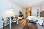 Wohn-Schlafbereich mit Esstisch - Apartmentvilla Anna See 1-01 - Top-Hundeurlaub