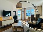 Wohnzimmer - Ferienhaus Weidefelderstrandhaus Olpenitz - Top-Hundeurlaub