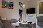 Wohnzimmer - Haus "Meeresbrise - Ferienwohnung 3  "Meeresrauschen" - Top-Hundeurlaub