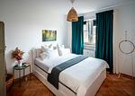 Schlafzimmer 1 mit Doppelbett - Villa Tizian -  Ferienappartement Hygge - Top-Hundeurlaub