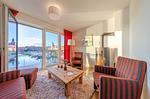 Ferienwohnung Müritzquartier No.13 Hafenresidenz Waren (Müritz) - Wohnzimmer mit Hafenblick - Müritzquartier No.13 - Top-Hundeurlaub