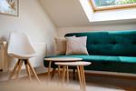 Ferienhaus Zander Fuenfseen modernes Sofa Obergeschoss - Zander - Top-Hundeurlaub