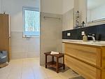 Badezimmer - Ferienappartement Nr. 14, Baumwipfelnest - Top-Hundeurlaub