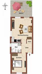 Grundriss - Wohnpark Stadt Hamburg - Haus 4, WE 23 - Top-Hundeurlaub