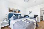 Schlafzimmer - Ferienhaus Strandbude Olpenitz - Top-Hundeurlaub