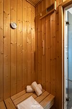 Sauna - Ferienhaus Panorama-Lodge 48 - St. Andreasberg im Harz - Top-Hundeurlaub