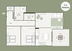 Grundriss - Apartment C3 mit Terrasse & Nutzung der Wellness- & Aktivbereiche im "Pine Hill Resort" - Top-Hundeurlaub