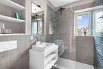 Badezimmer - Ferienwohnung Innehalten St. Peter Ording - Top-Hundeurlaub