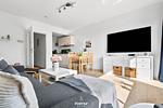 Wohnzimmer - Ferienwohnung Wattkieker Büsum - Top-Hundeurlaub