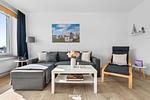 Wohnzimmer - Ferienwohnung Wattkieker Büsum - Top-Hundeurlaub