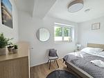 Schlafzimmer - Ferienappartment Weisse Düne mit Sauna - Top-Hundeurlaub