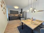 Küche / Küchenzeile - Ferienwohnung Meeresrauschen im Erdgeschoss mit Garten, Sauna und Haustier erlaubt - Top-Hundeurlaub