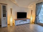 Wohnzimmer - Komfortplus Ferienwohnung mit 1 Schlafzimmer und Balkon im Dachgeschoss (184) - Top-Hundeurlaub