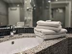 Badezimmer - Komfortplus Ferienwohnung mit 1 Schlafzimmer und Terrasse im Erdgeschoss (212) - Top-Hundeurlaub