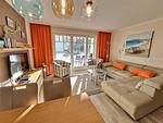 Wohnzimmer - Komfort Ferienwohnung mit 1 Schlafzimmer und Terrasse im Erdgeschoss (220) - Top-Hundeurlaub