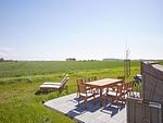 Terrasse - Luxus Reetdachvilla mit 3 Schlafzimmern, Sauna und Kamin (F12) - Top-Hundeurlaub