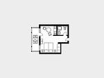 Grundriss - 1-Raum-Ferienwohnung mit Balkon (SV/554) - Top-Hundeurlaub