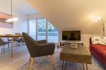 Wohnzimmer - Haus Sommerdeich, Whg. 4 - Top-Hundeurlaub