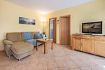 Wohnzimmer - Ferienwohnung Sonnenblick mit Balkon und nur 800 m zum Strand - Top-Hundeurlaub