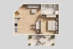 Grundriss - Ferienwohnung Sonnenblick mit Balkon und nur 800 m zum Strand - Top-Hundeurlaub