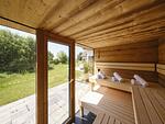 Sauna - LuxusPlus Reetdachvilla mit 4 Schlafzimmern, Außensauna, Loungebereich und Kamin (H06) - Top-Hundeurlaub