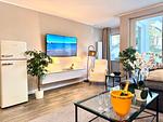 Gemütliches Wohnzimmer mit TV - Wohnung Nr. 128 Zur Seebrücke - Top-Hundeurlaub
