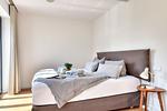 Schlafzimmer - Ferienwohnung Sonnenloft 14 mit eigenem Kamin und Sauna im Haus Düne 7 Prora - Top-Hundeurlaub