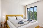 Schlafzimmer - Ferienwohnung Lotsenloft 16 im Haus Düne 7 - Top-Hundeurlaub
